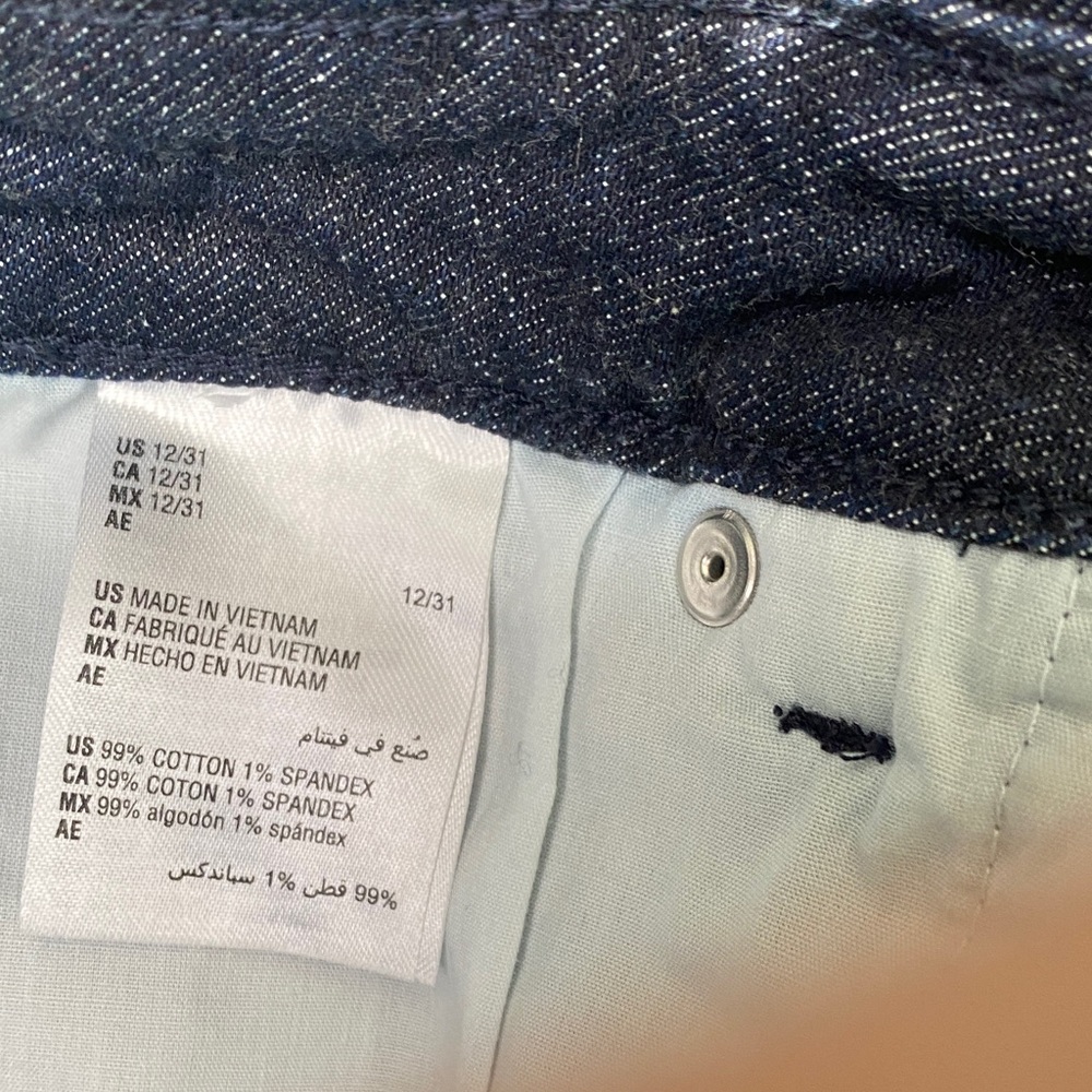 INC International Concepts Dark Indigo High-Rise Jeans with Gold Buttons - Picture 4 of 4